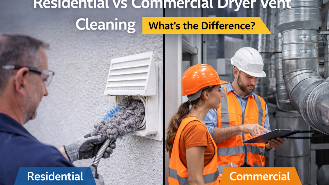 Residential vs commercial dryer vent cleaning in Vancouver, BC – comparison of home and commercial vent systems