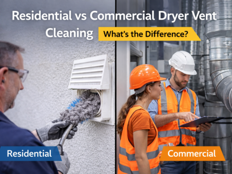 Residential vs commercial dryer vent cleaning in Vancouver, BC – comparison of home and commercial vent systems